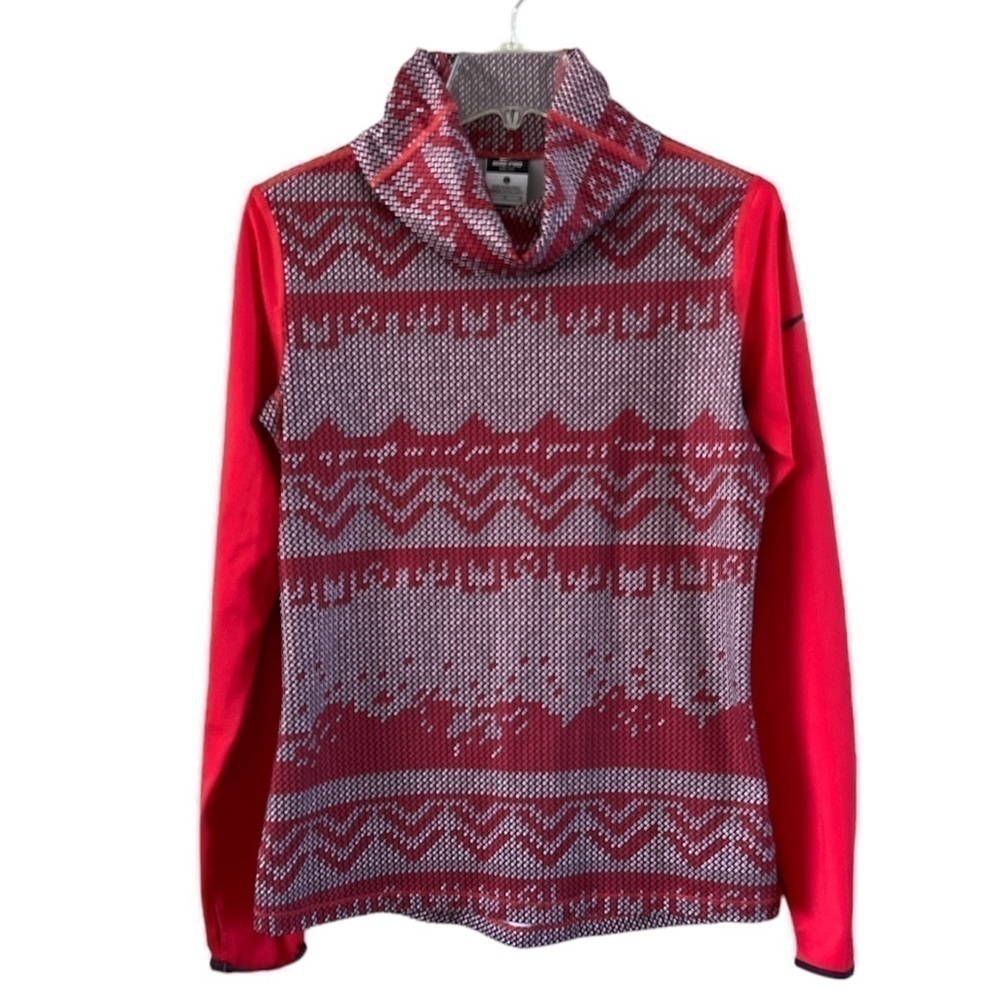 Nike Pro dry fit turtleneck long sleeves solid red sleeves red pattern size L